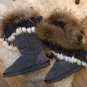 Unbranded Multicolored Fur Boots